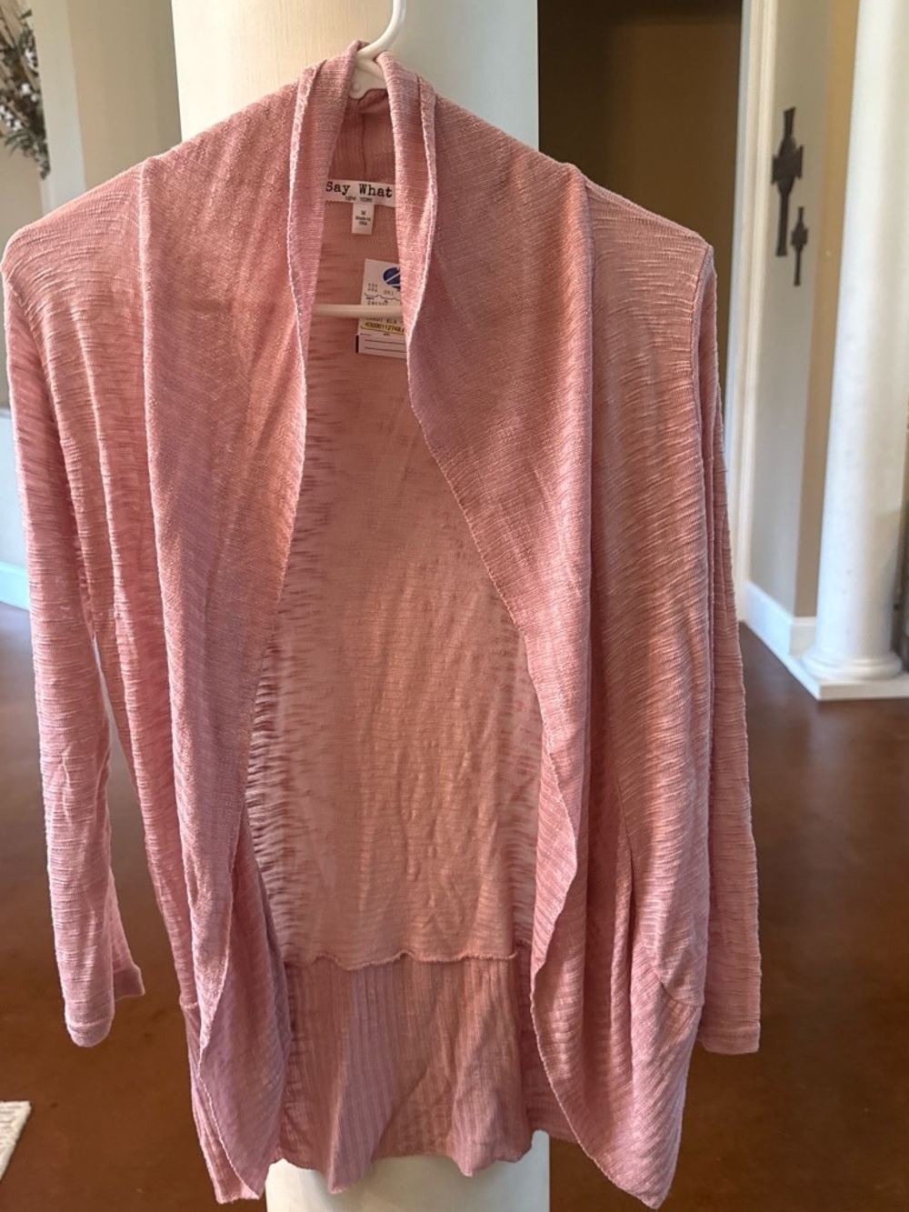 Say What? Dusty Pink Open-Front Lightweight Cardigan